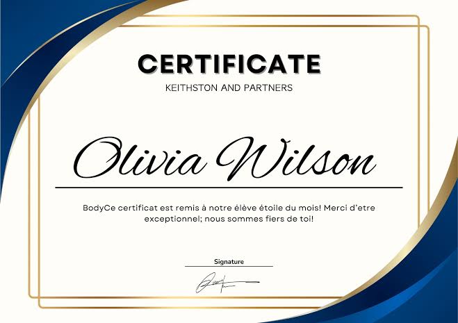 Certificat / attestation de formation A4